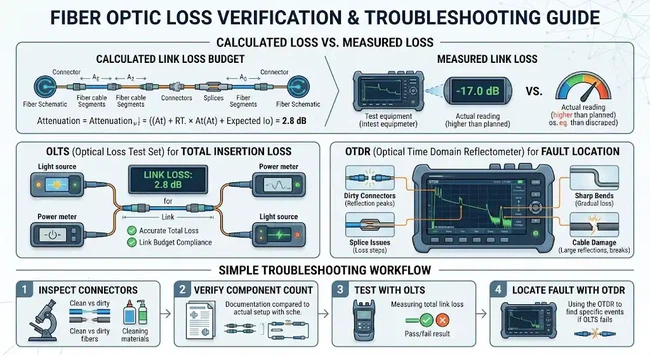 Fiber loss testing and troubleshooting workflow@dimifiber Fiber loss testing and troubleshooting workflow@dimifiber